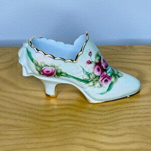 Decorative Shoe Burton & Burton Hand Painted Gilded Bogart GA Floral